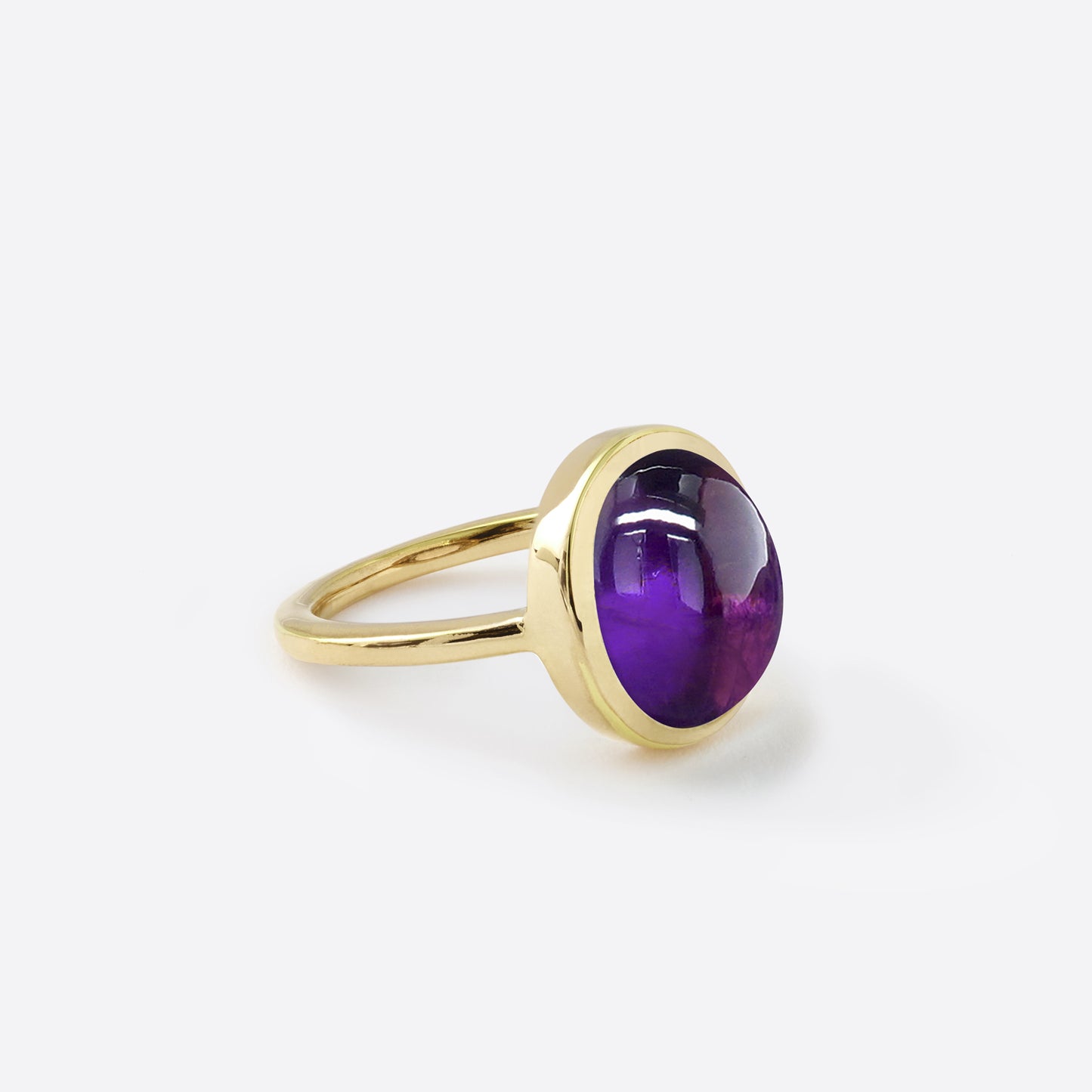 Oval Ring - Silver & Amethyst