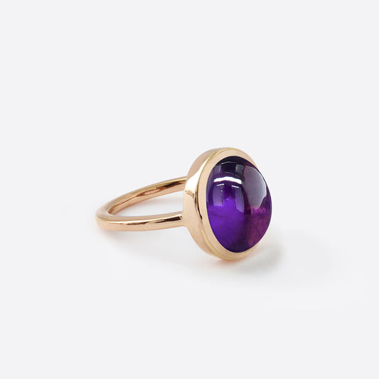 Oval Ring - Silver & Amethyst