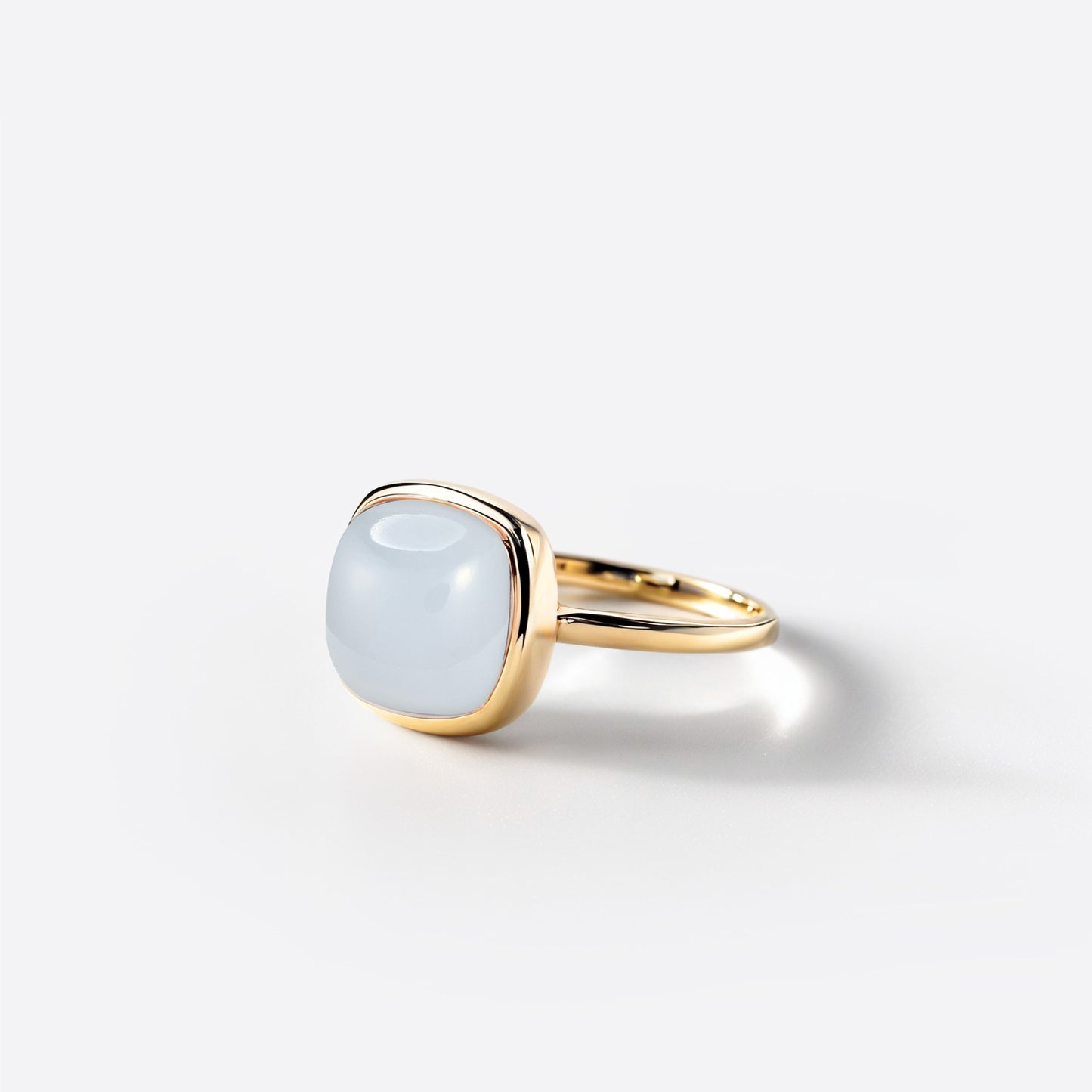 Small Cushion Ring - Silver & Chalcedony