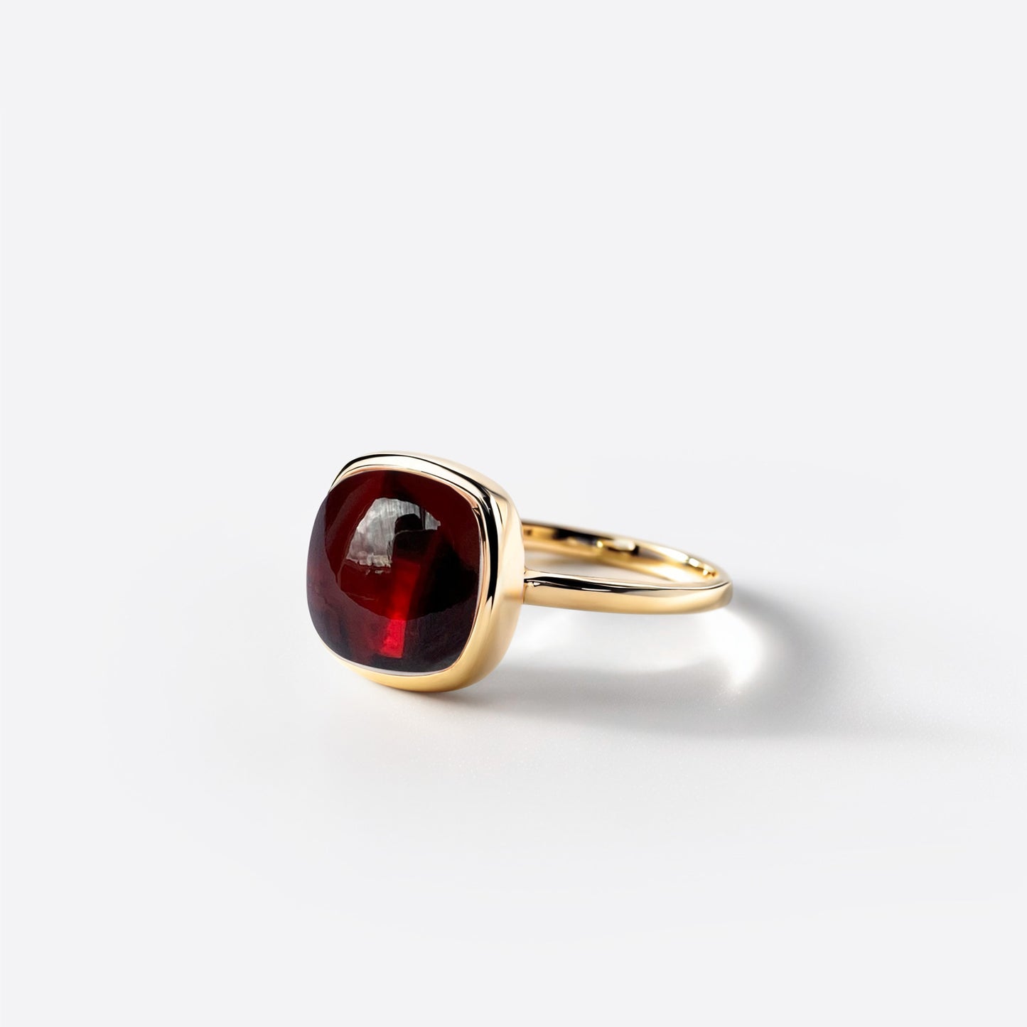 Small Cushion Ring - Silver & Garnet