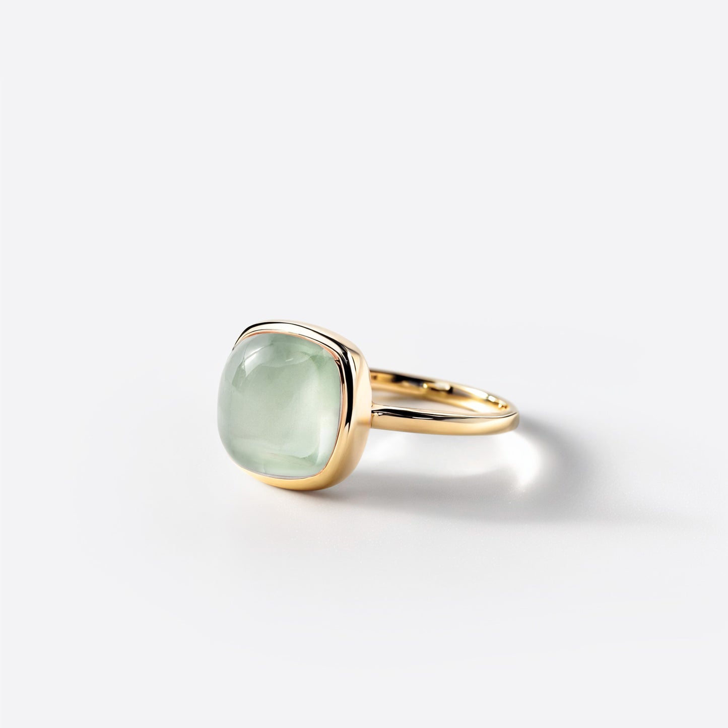 Small Cushion Ring - Silver & Prasiolite