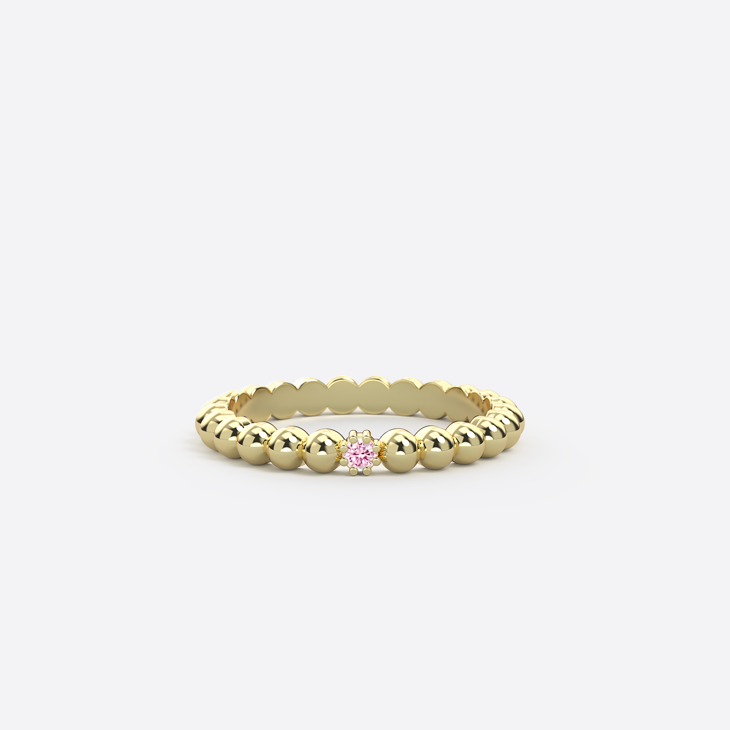 Bague Singulière - Argent & Saphir Rose / Taille 52