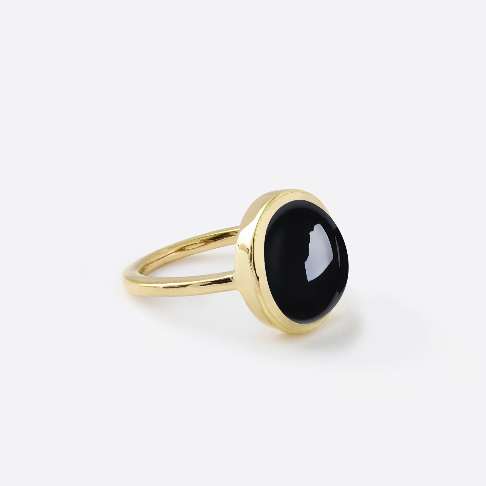 Oval Ring Silver Onyx Size 56 - Main Image