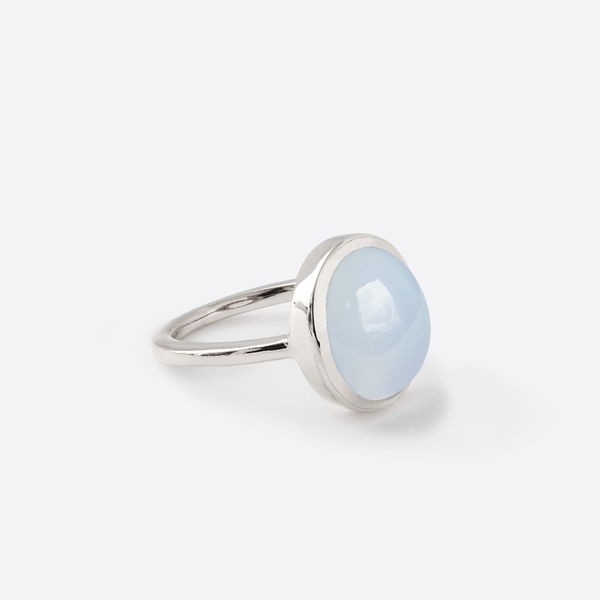 Ovaler Ring - Silber & Chalcedon