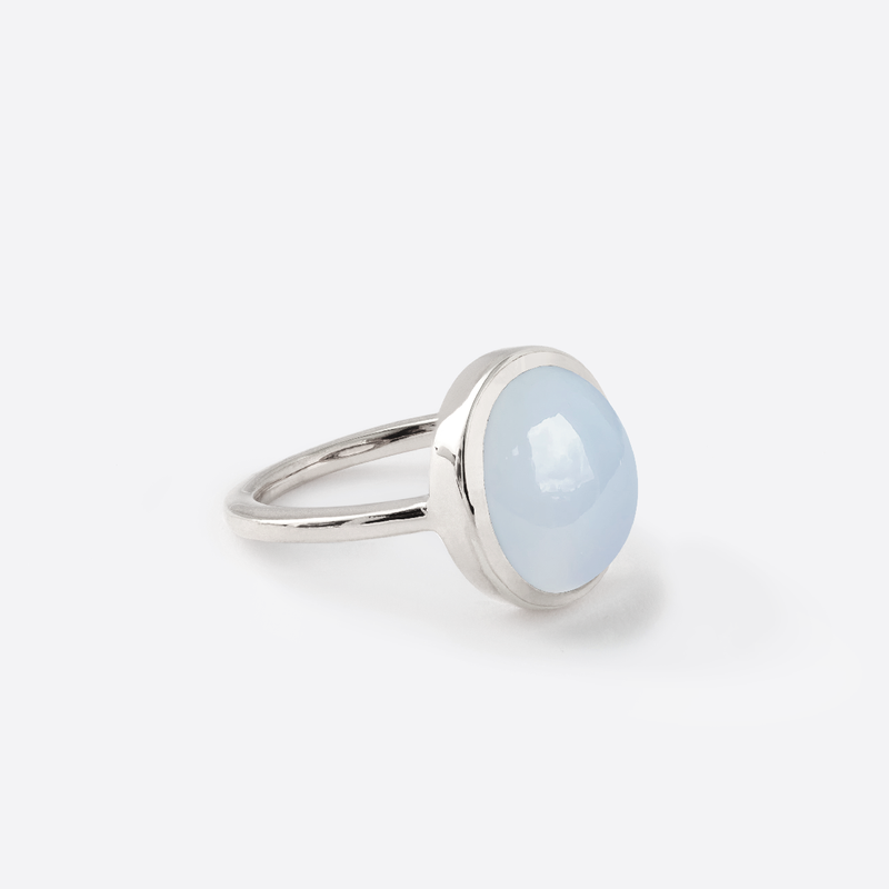 Oval Ring - Silver & Chalcedony