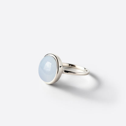 Small Oval Ring - Silver & Chalcedony