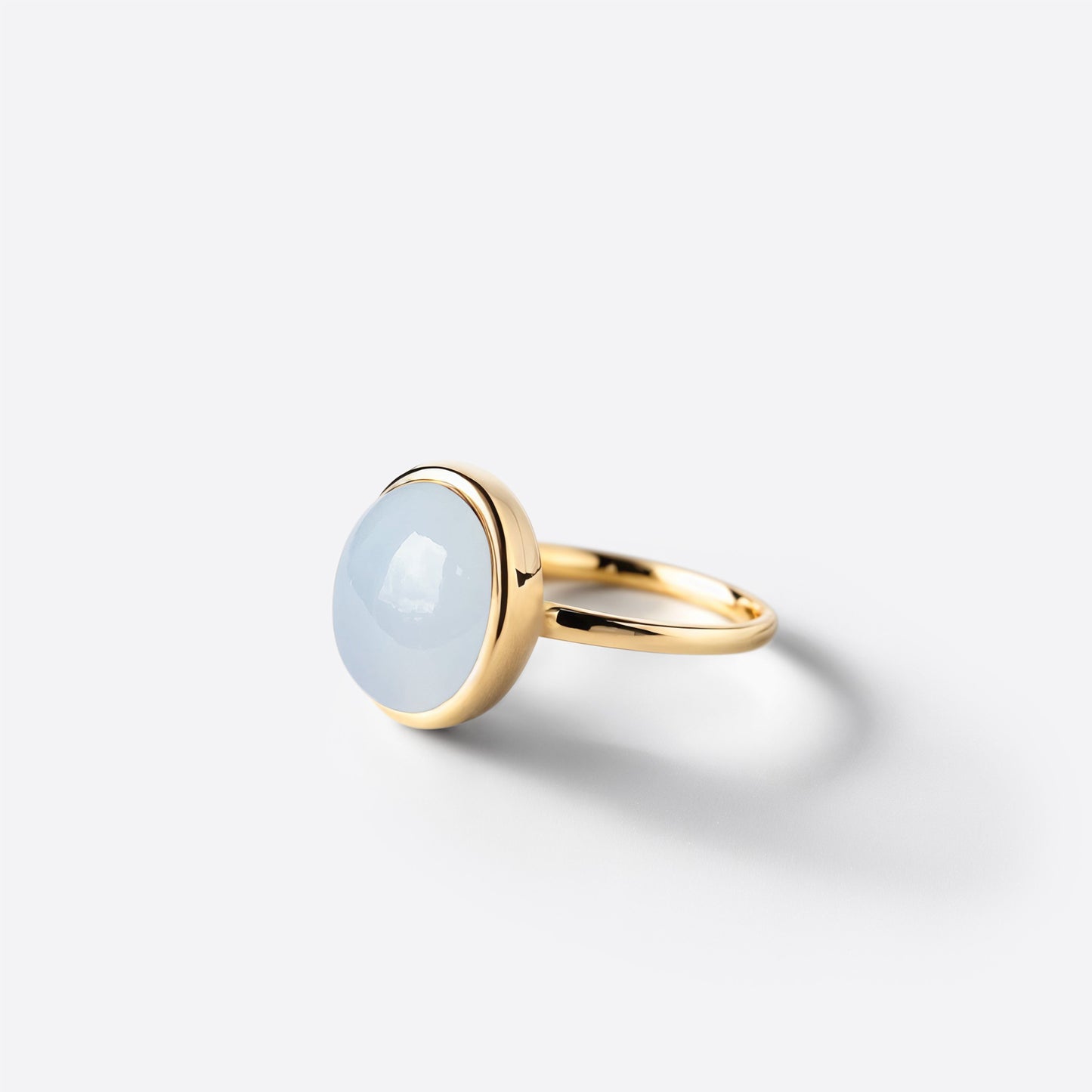 Bague petit ovale - Argent & Calcédoine