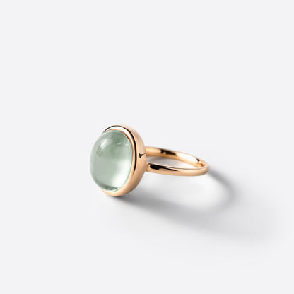 Kleiner ovaler Ring - Silber & Prasiolith