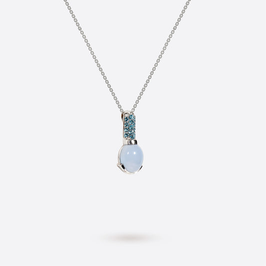 Boreal Necklace - Silver & Chalcedony