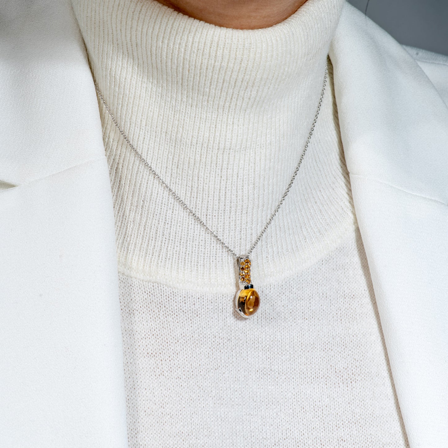 Boreal Necklace - Silver & Citrine