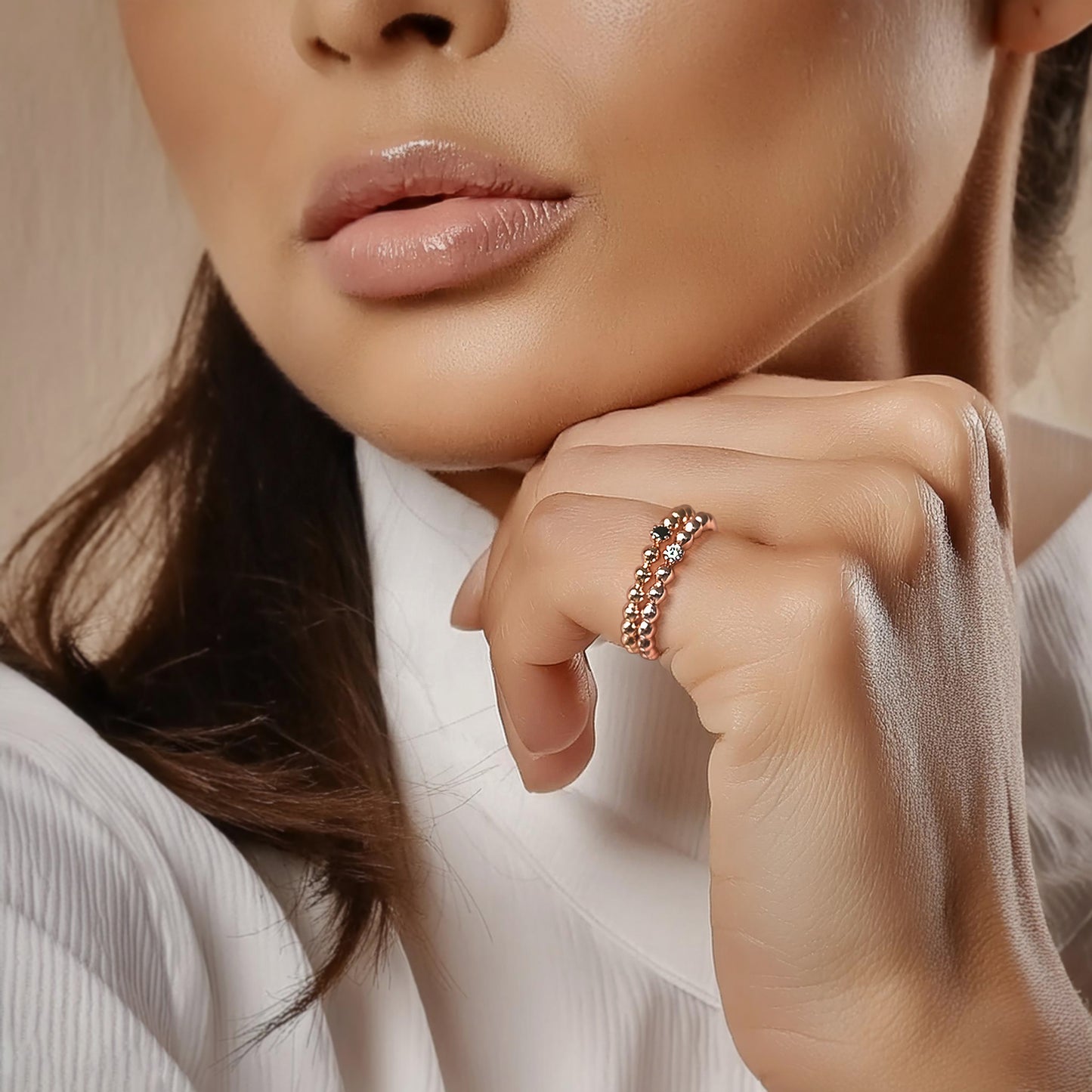 Bague Singulière - Or & Saphir Rose / Taille 62