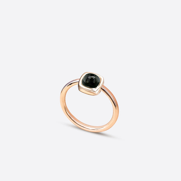 Berlingot Mini Ring - Onyx & Silber