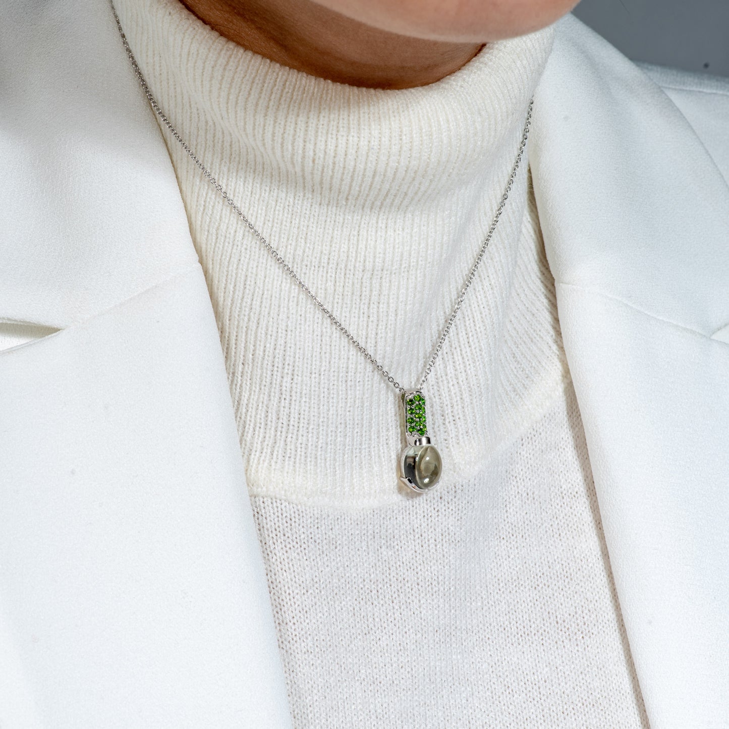 Boreal Necklace - Silver & Prasiolite