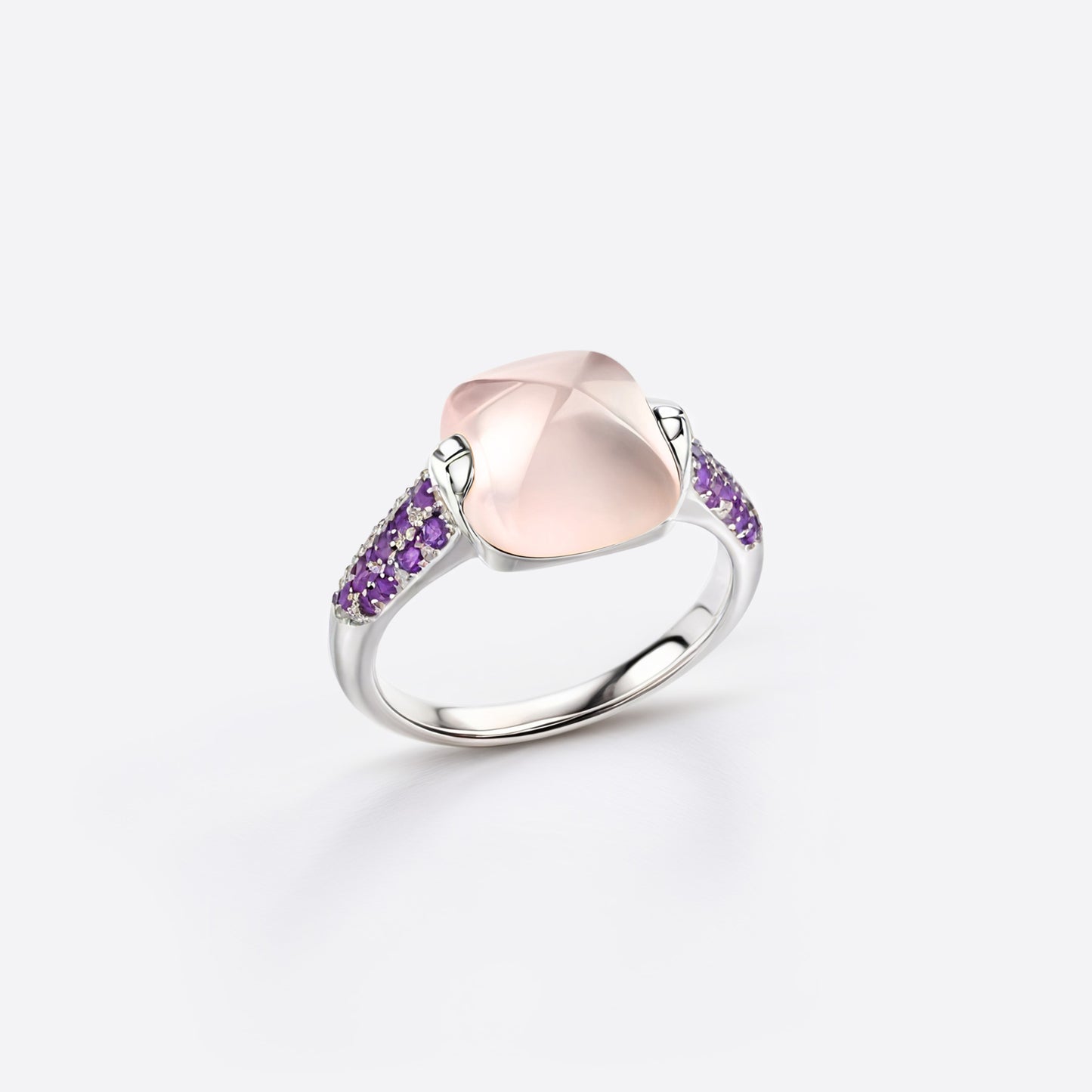 Borealis Ring - Silber & Rosenquarz