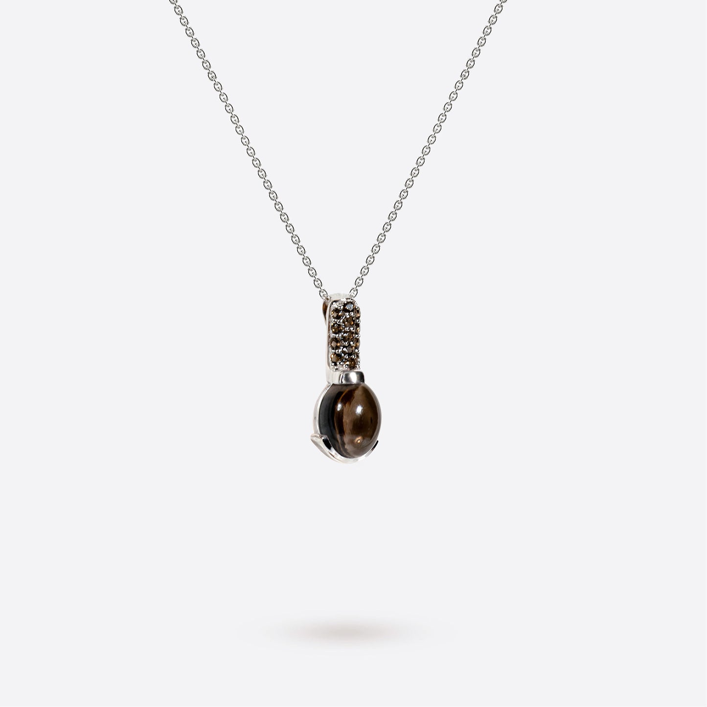 Boreal Necklace - Silver & Smoky Quartz