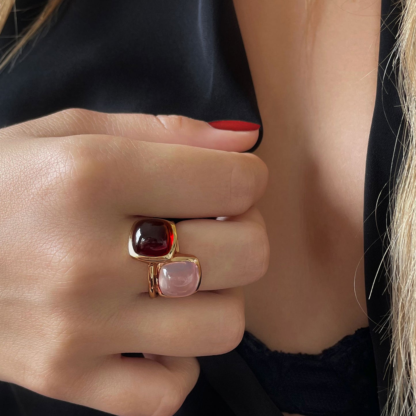Bague Petit Coussin - Argent & Prasiolite