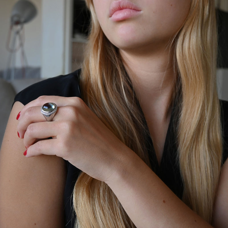 Anello Con Sigillo Ovale - Argento