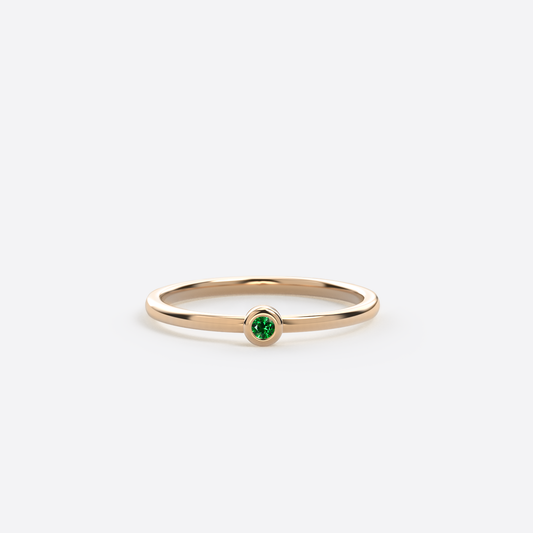 Bague Mini Rbw - Argent & Emeraude / Taille 49