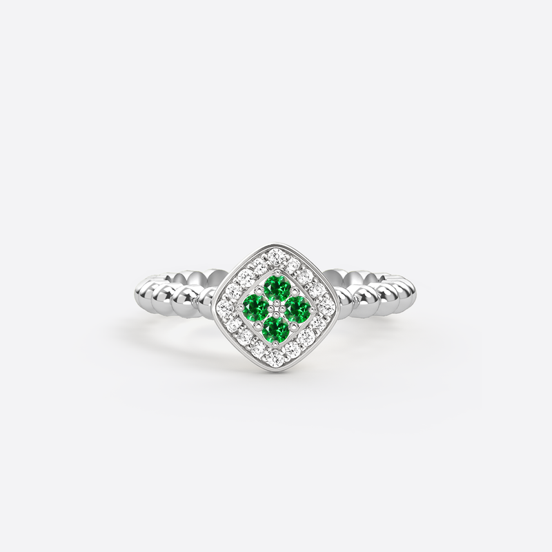 Bague Mini Damier - Argent