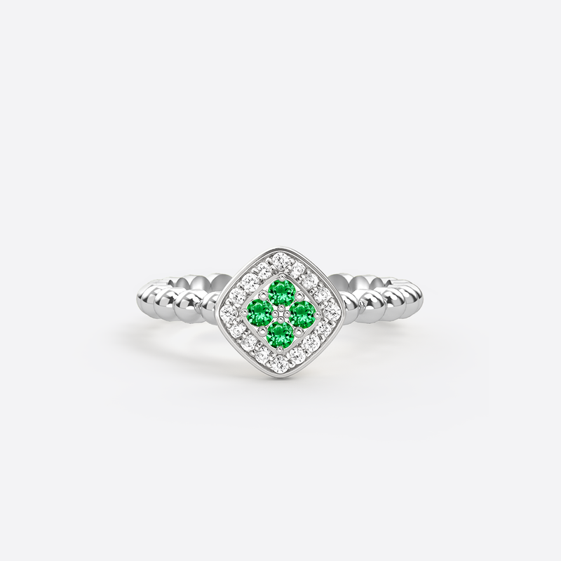 Bague Mini Damier - Argent