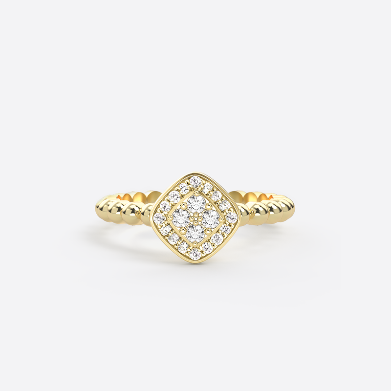 Mini Damier Ring - Gold