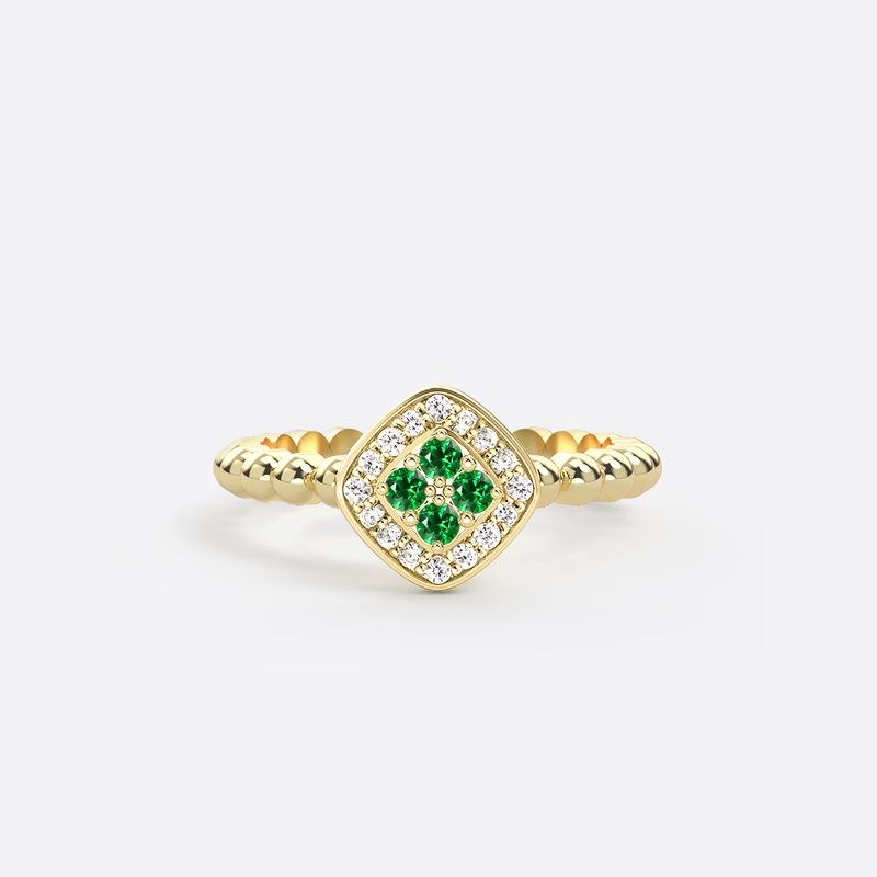 Bague Mini Damier - Argent