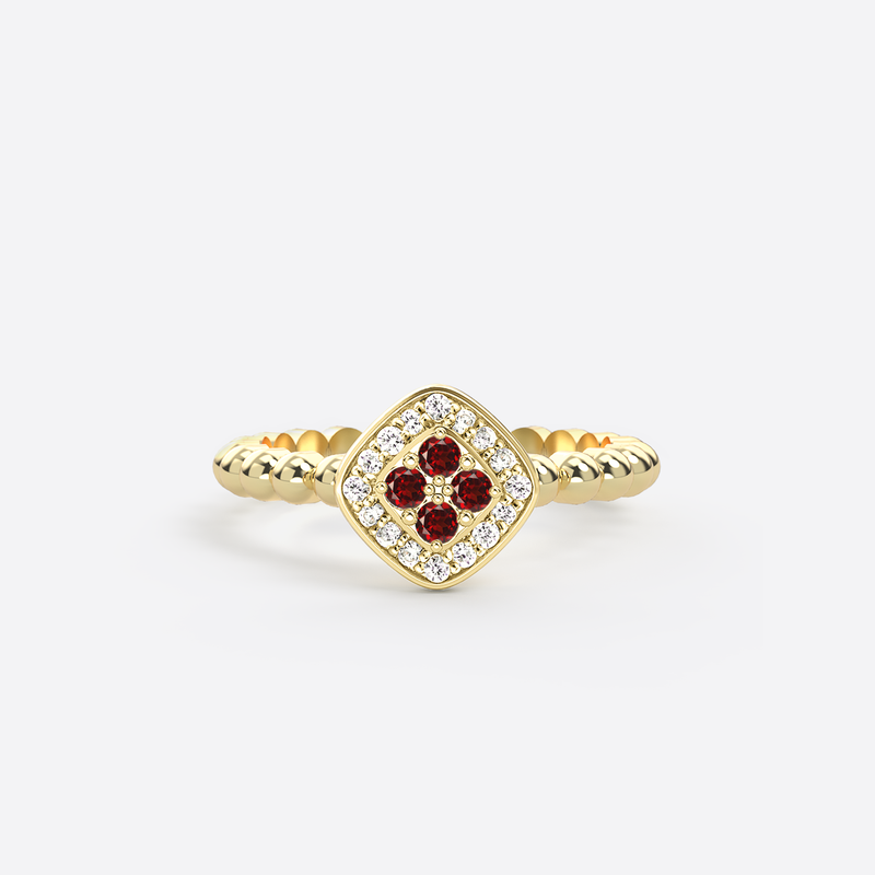 Bague Mini Damier - Argent