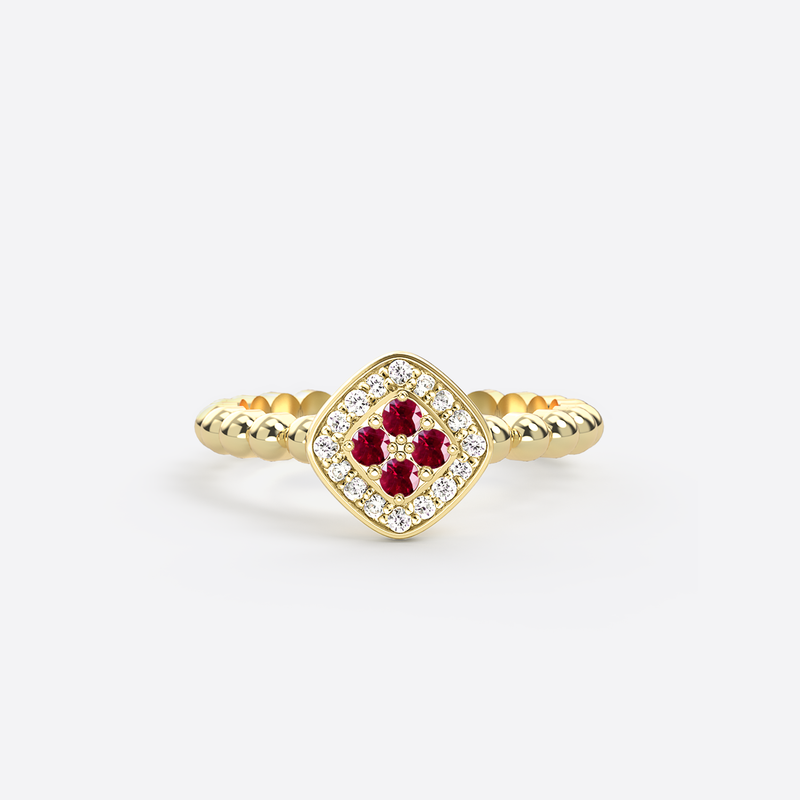 Bague Mini Damier - Argent
