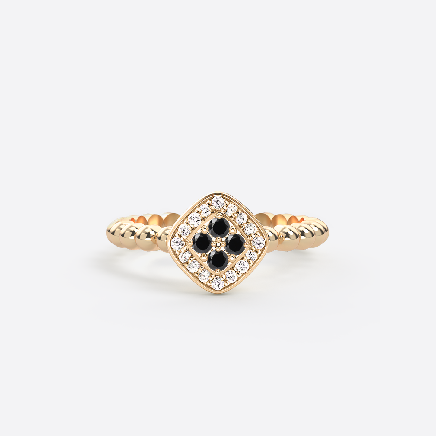 Ring Minidamier - Gold & Schwarzer Diamant / Größe 62