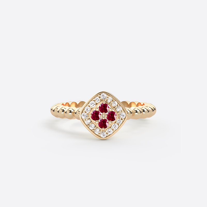Bague Mini Damier - Argent