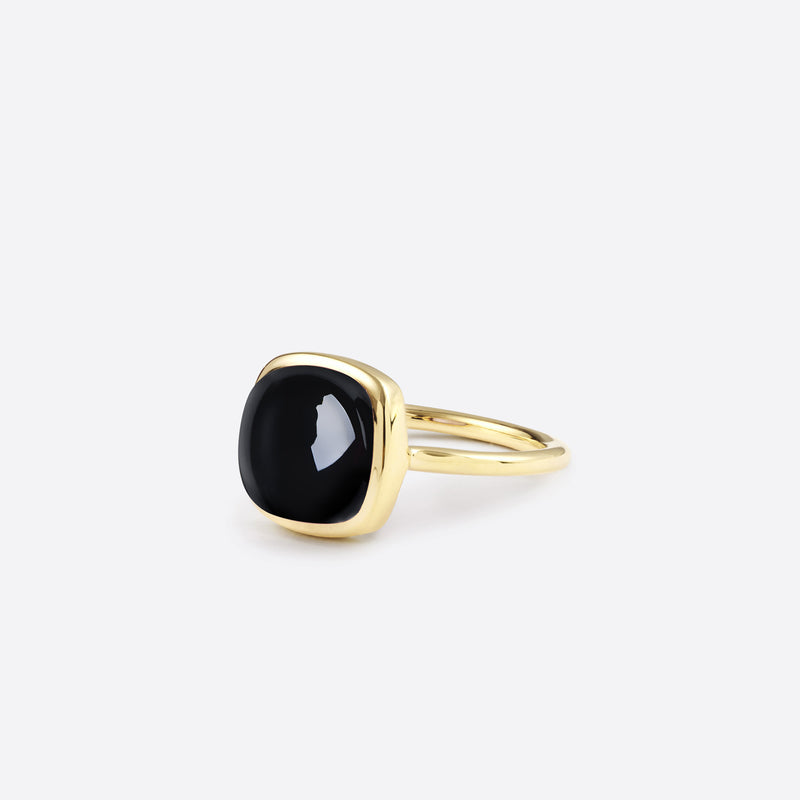 Kleiner Ring Coussin - Onyx & Gold