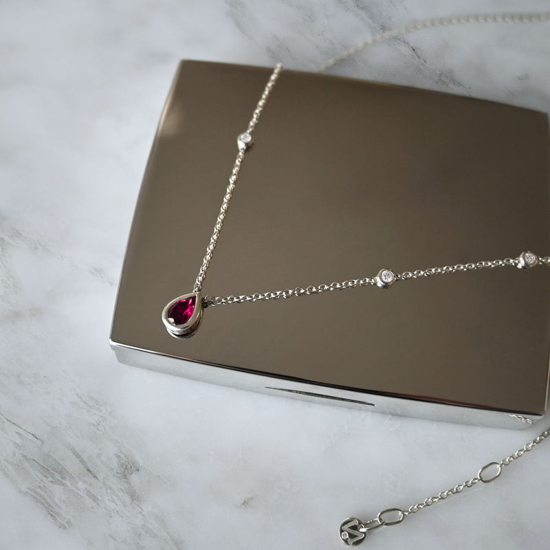 Halskette Birne Eternity - Silber