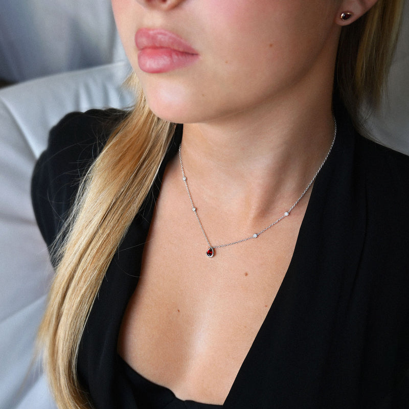 Halskette Birne Eternity - Silber